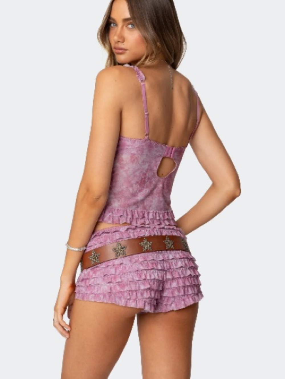 Edikted Ruffle Lace Top & Short Set - Picture 7 of 14